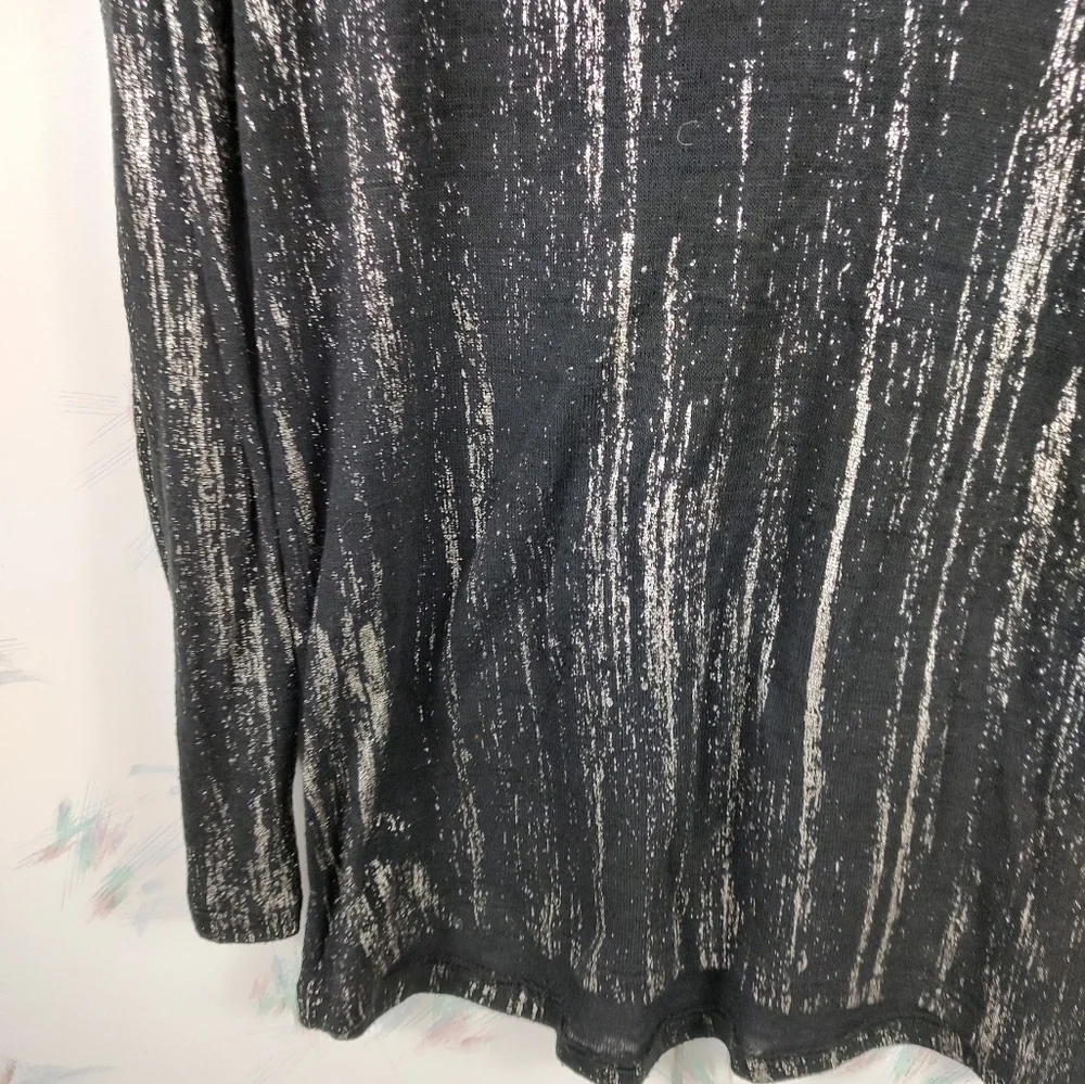 Rock & Republic Black Metallic Long Sleeve Top - Picture 3 of 8